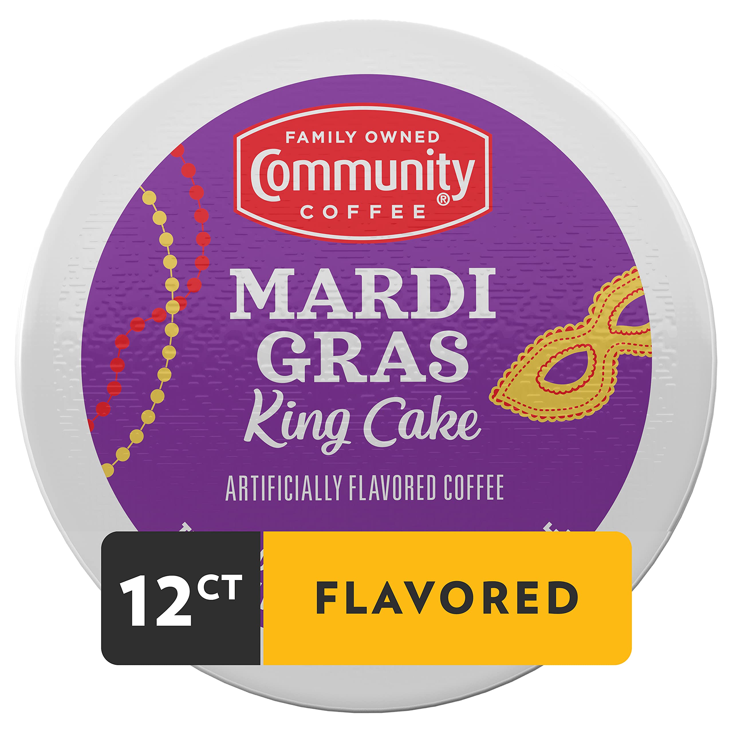 Community Coffee single pod close-up highlighting sealed lid and freshness for easy brewing