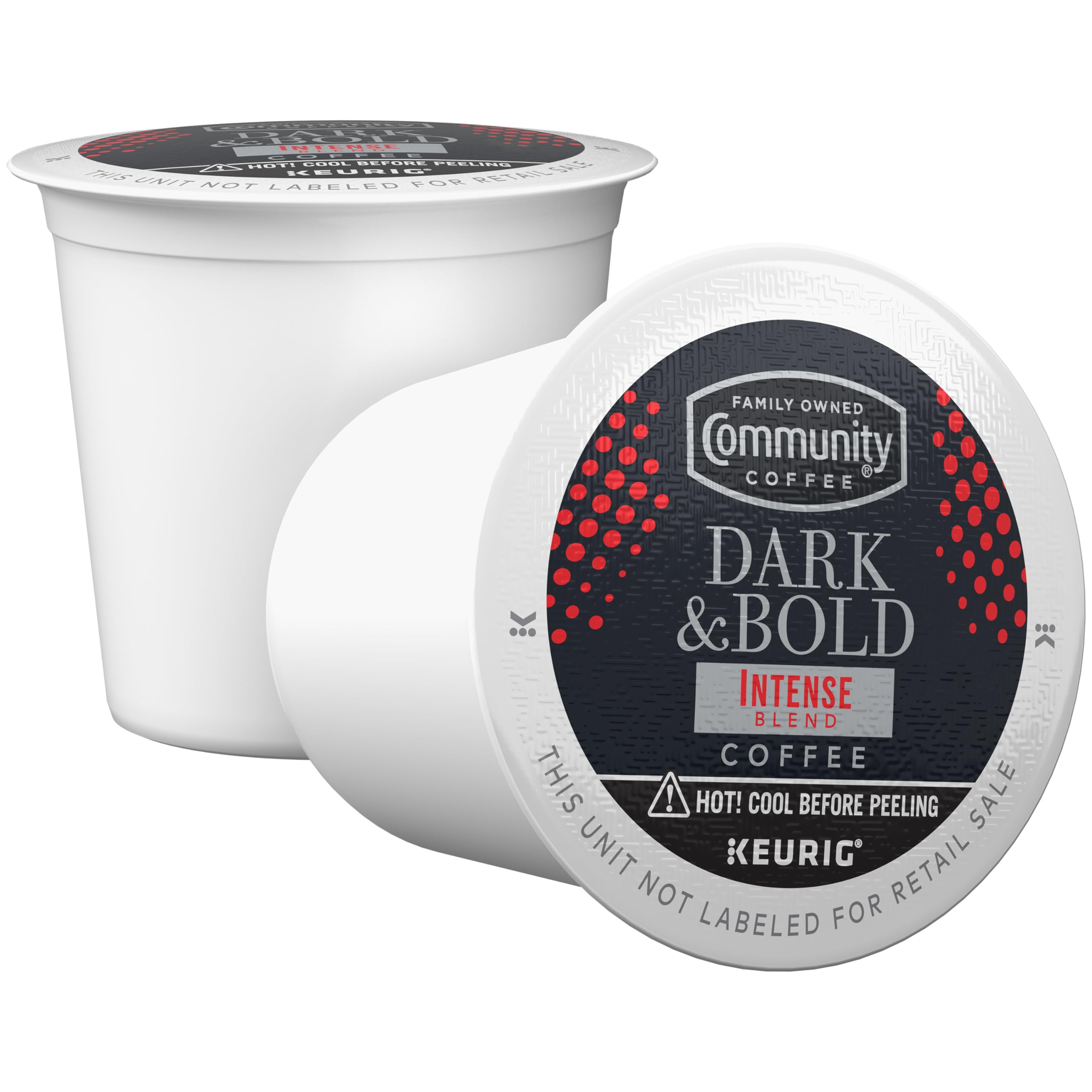 Community Coffee pod top label visible for easy Keurig compatibility benefit