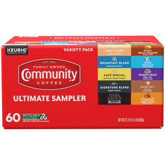 Community Coffee pods in brewer mid-brew illustrating ease and consistent single-serve results
