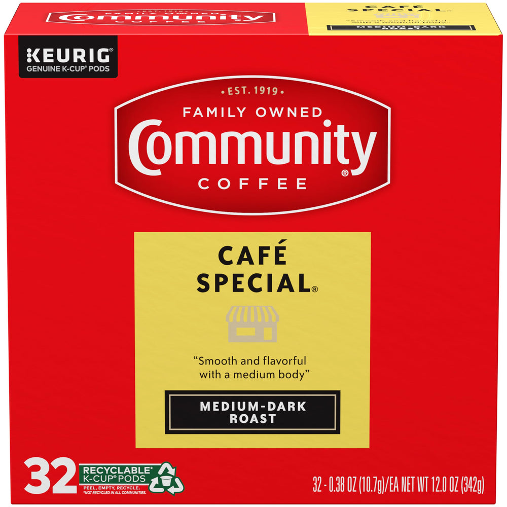 Row of Community Coffee pods displayed to highlight quantity and ready-to-brew convenience
