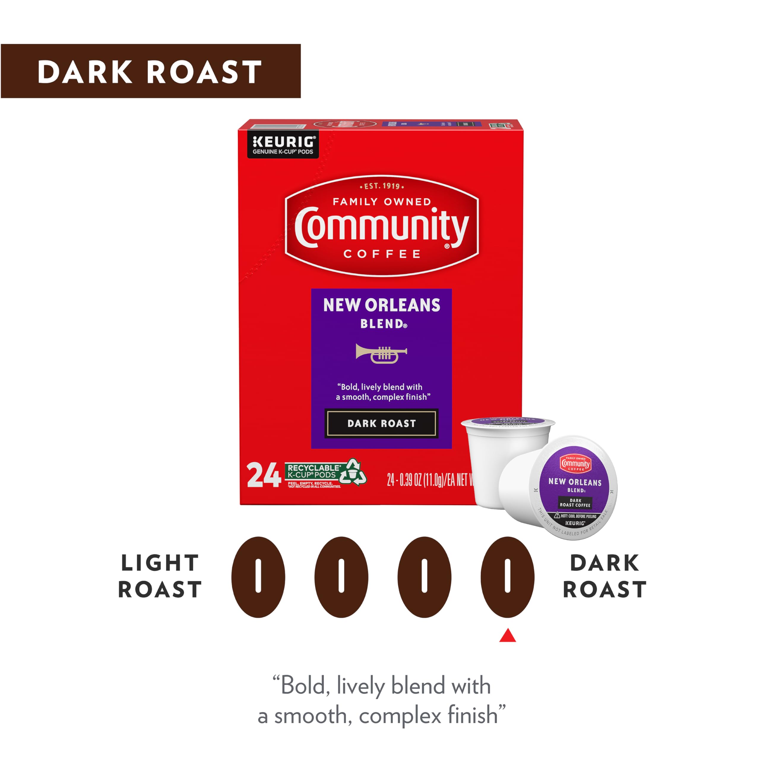 Community Coffee roasted beans close-up showing texture and roast consistency benefit