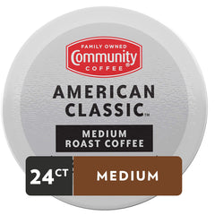 Community Coffee close-up of single pod foil top and rim, shows easy-use design benefit