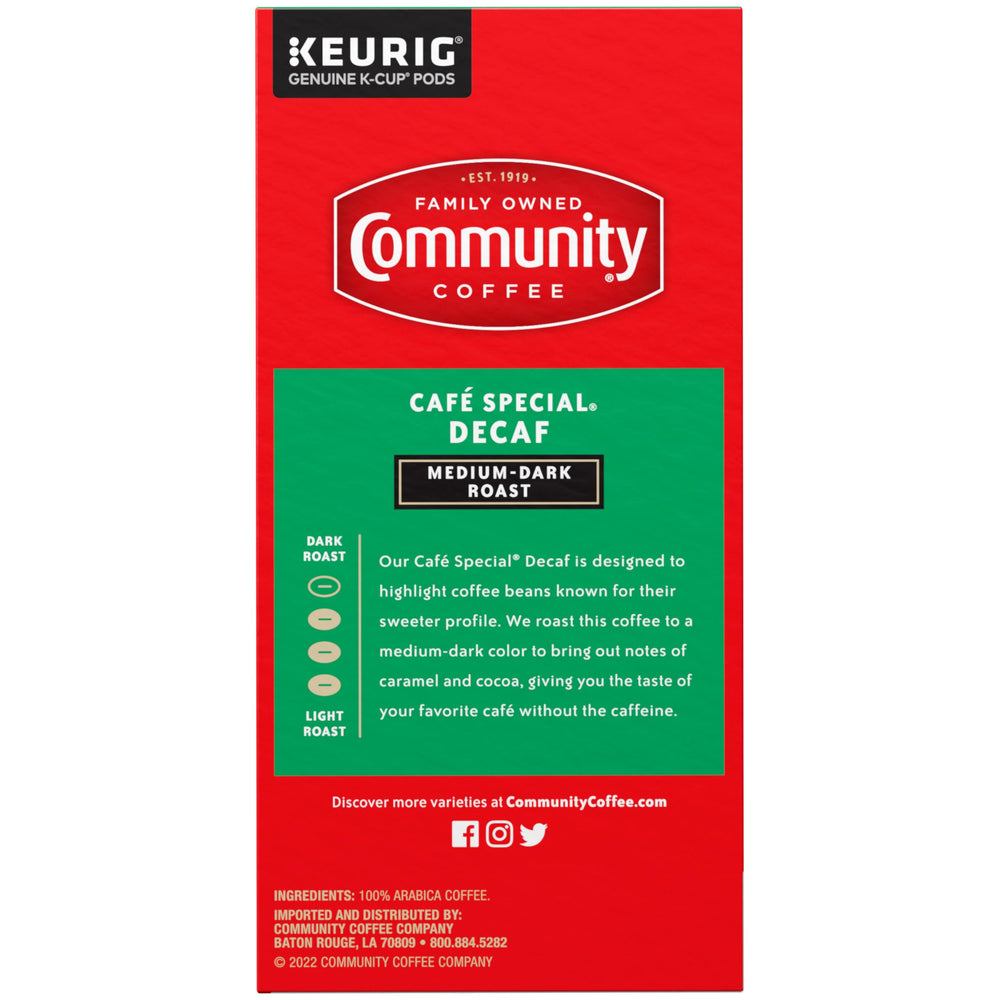Community Coffee pack held in hand for scale showing portable single-serve convenience
