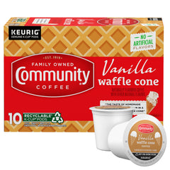 Community Coffee front packaging showing flavor and count for quick selection