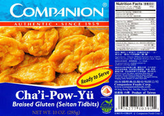 Companion seitan on plate for scale showing portion size and easy serving benefit