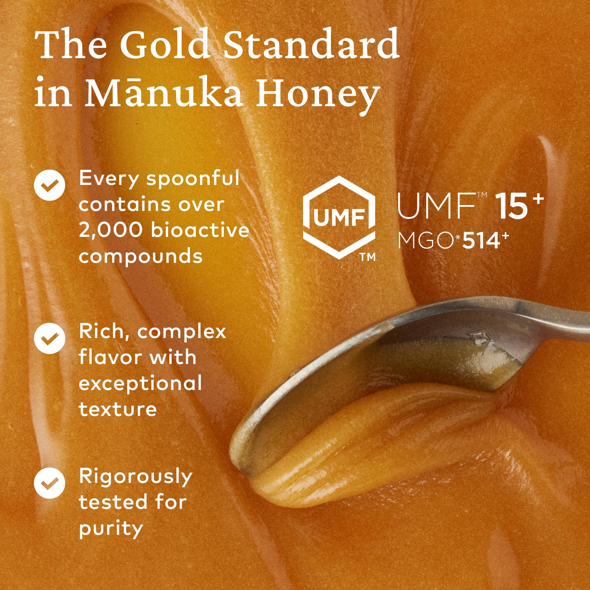 Comvita honey on spoon dripping onto toast demonstrating taste benefit