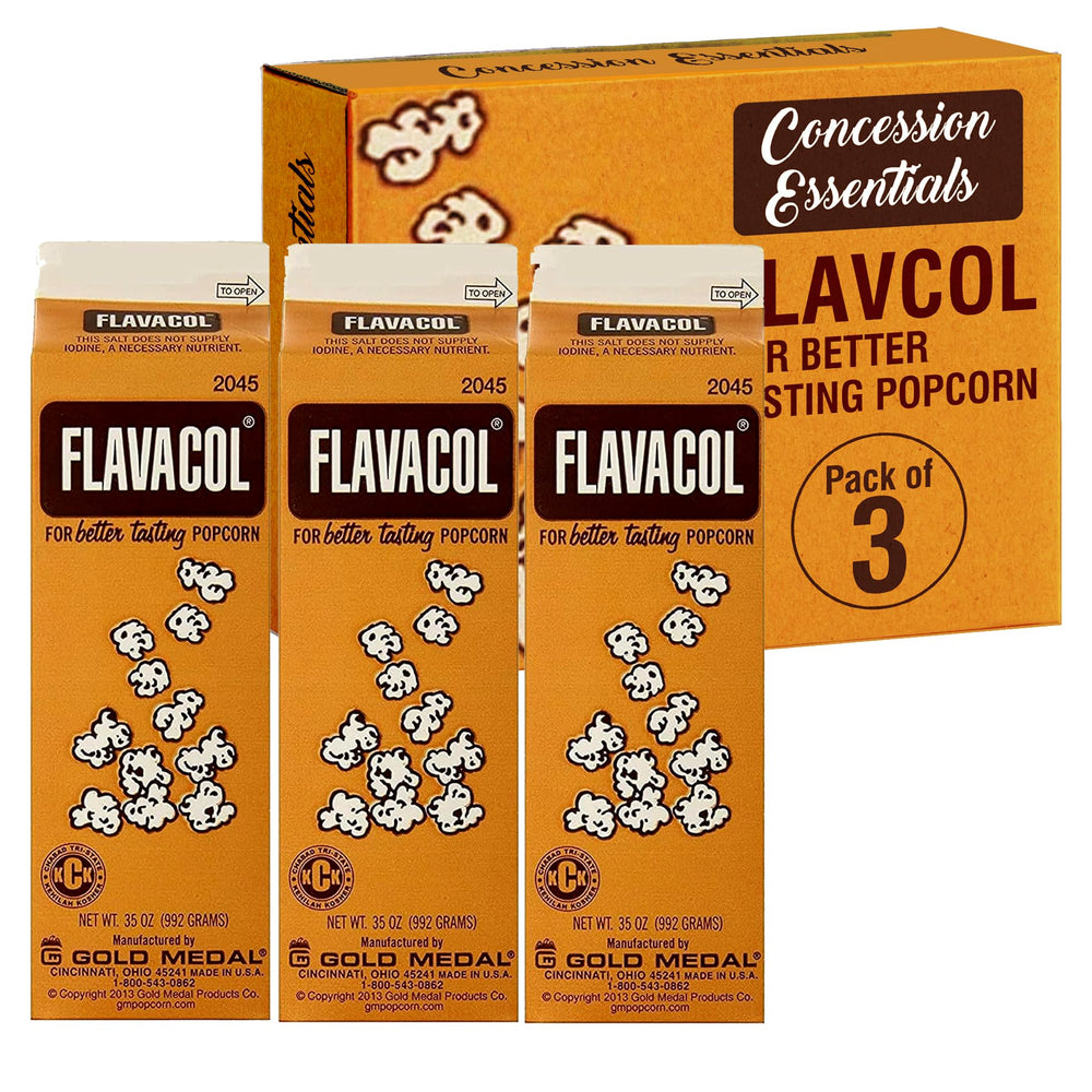 Concession Essentials front packaging showing three 35 oz cartons and total 105 ounces benefit convenience
