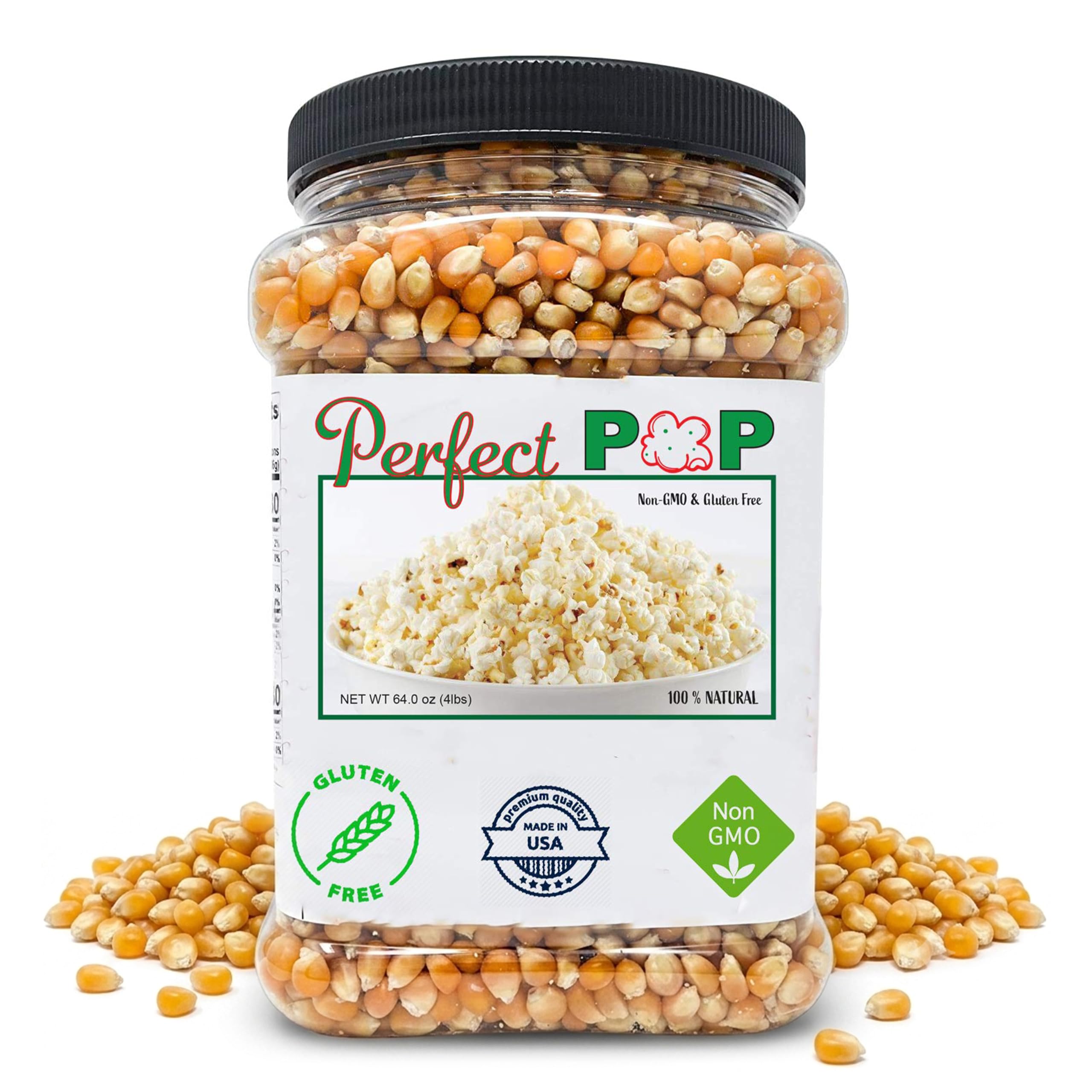 Concession Essentials front packaging showing 4 lb bag and clear branding benefit: reliable popcorn