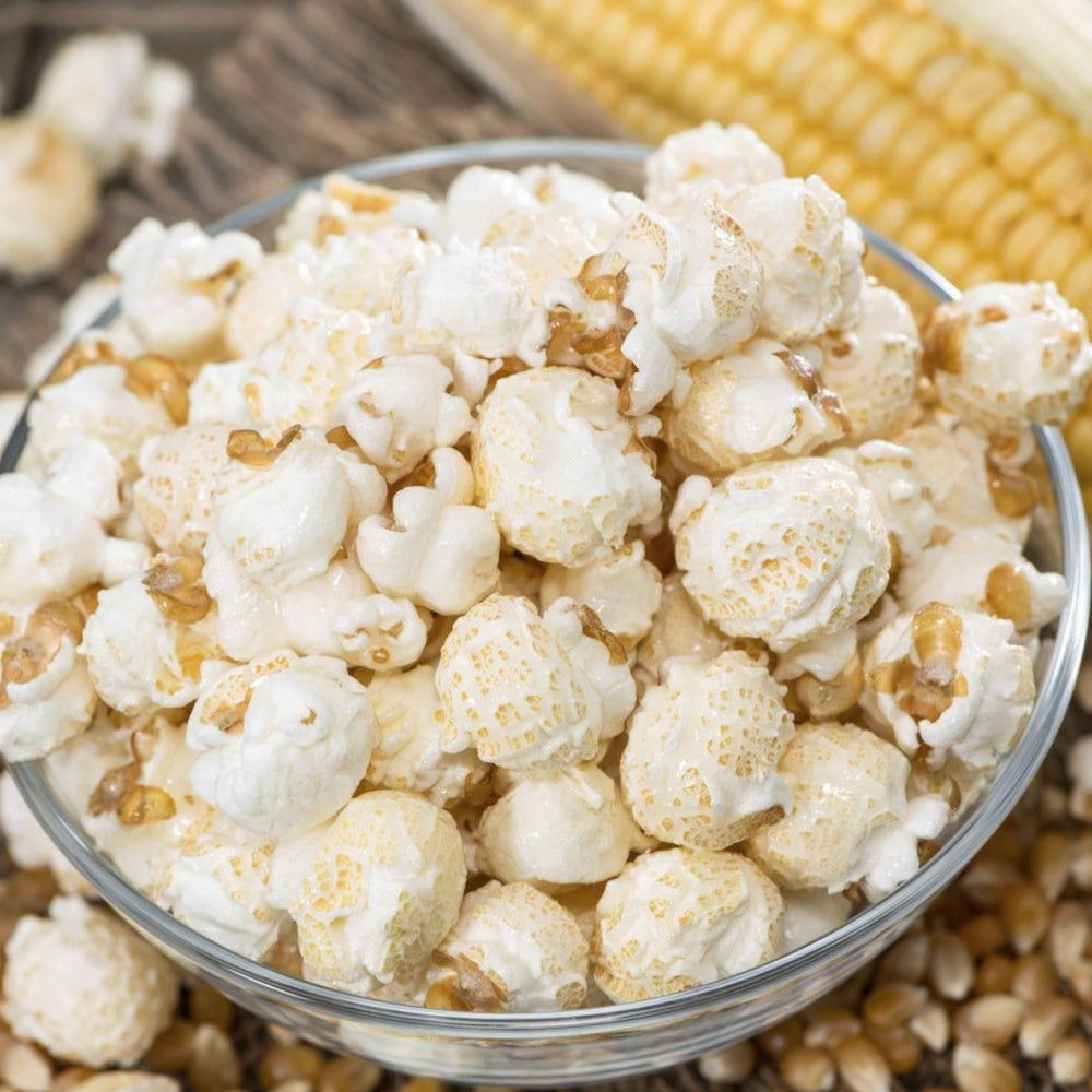 Concession Essentials popped mushroom popcorn in bowl highlighting sturdy shape and coating-friendly surface