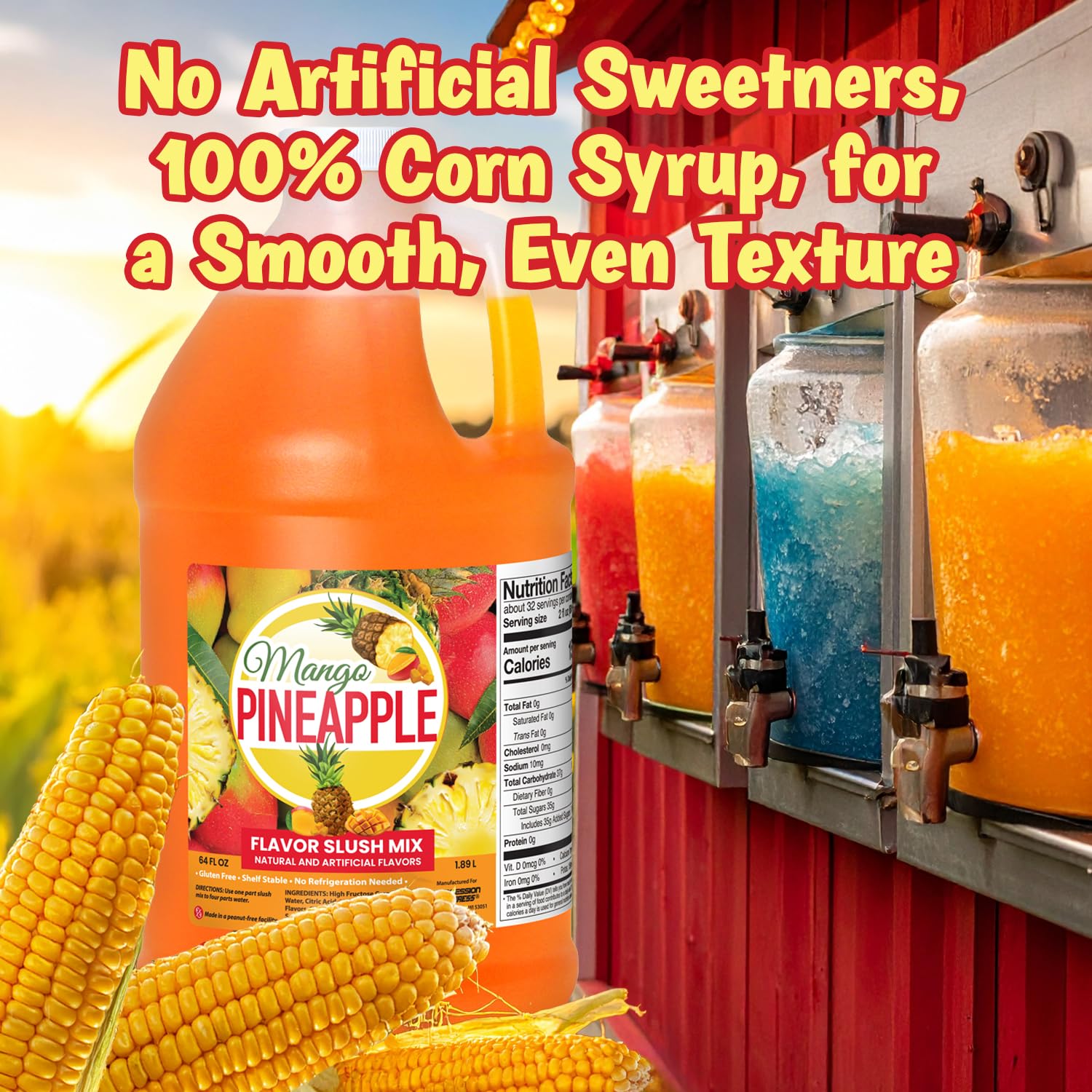 Served mango pineapple slush in glass at a party showcasing crowd-pleasing flavor