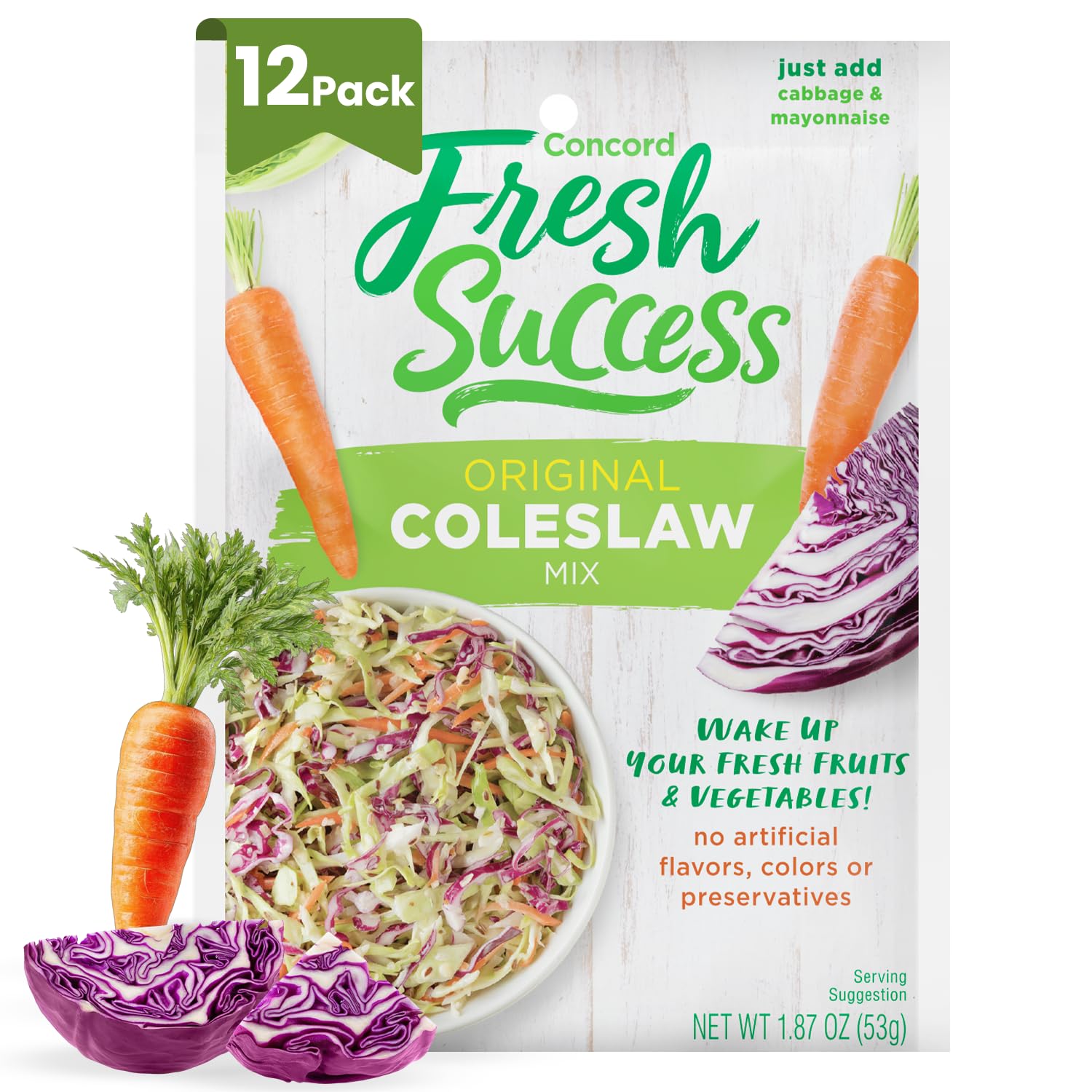Concord Foods front packet image showing brand and quick coleslaw benefit
