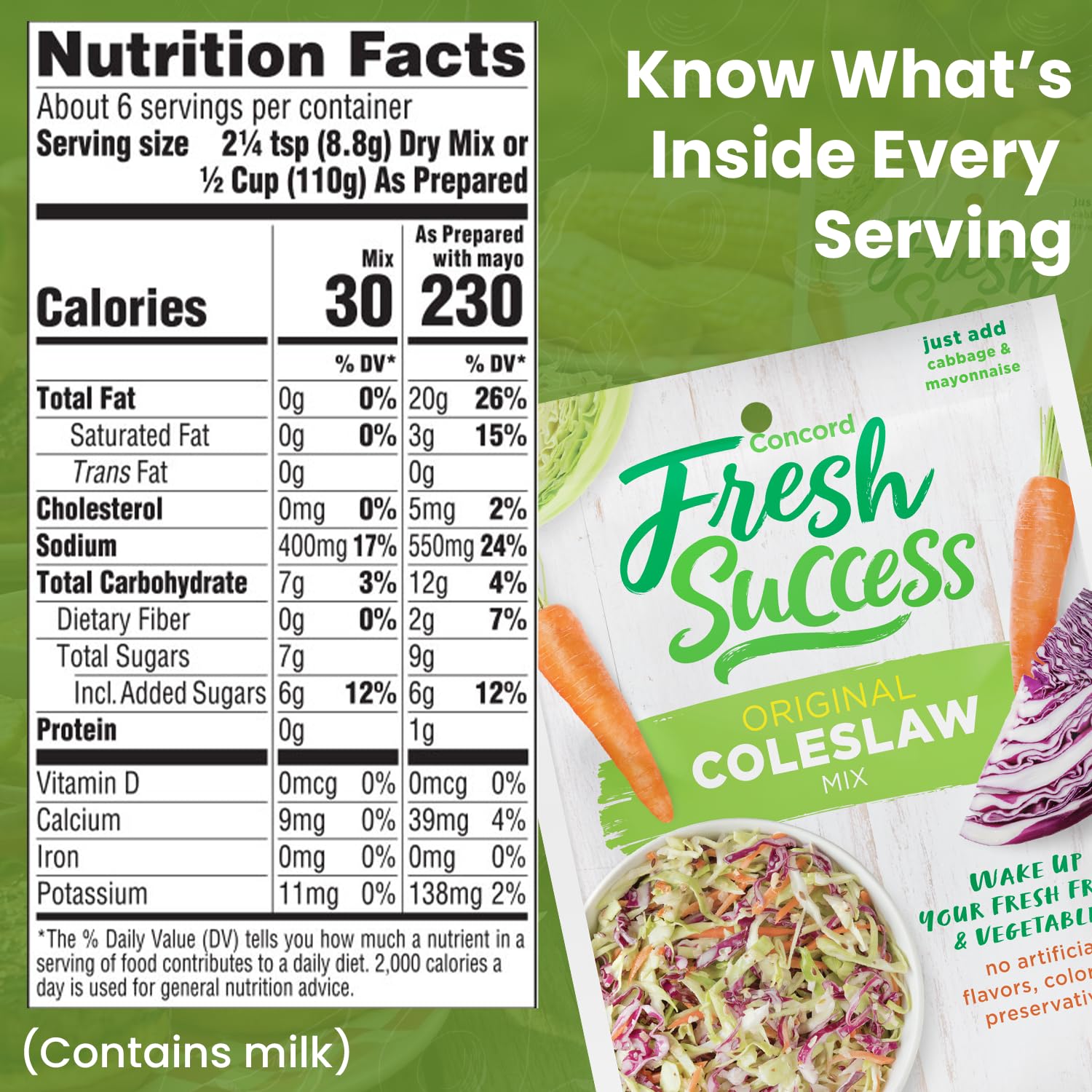 Spread of ingredients with Concord Foods packet showing key components and pantry simplicity