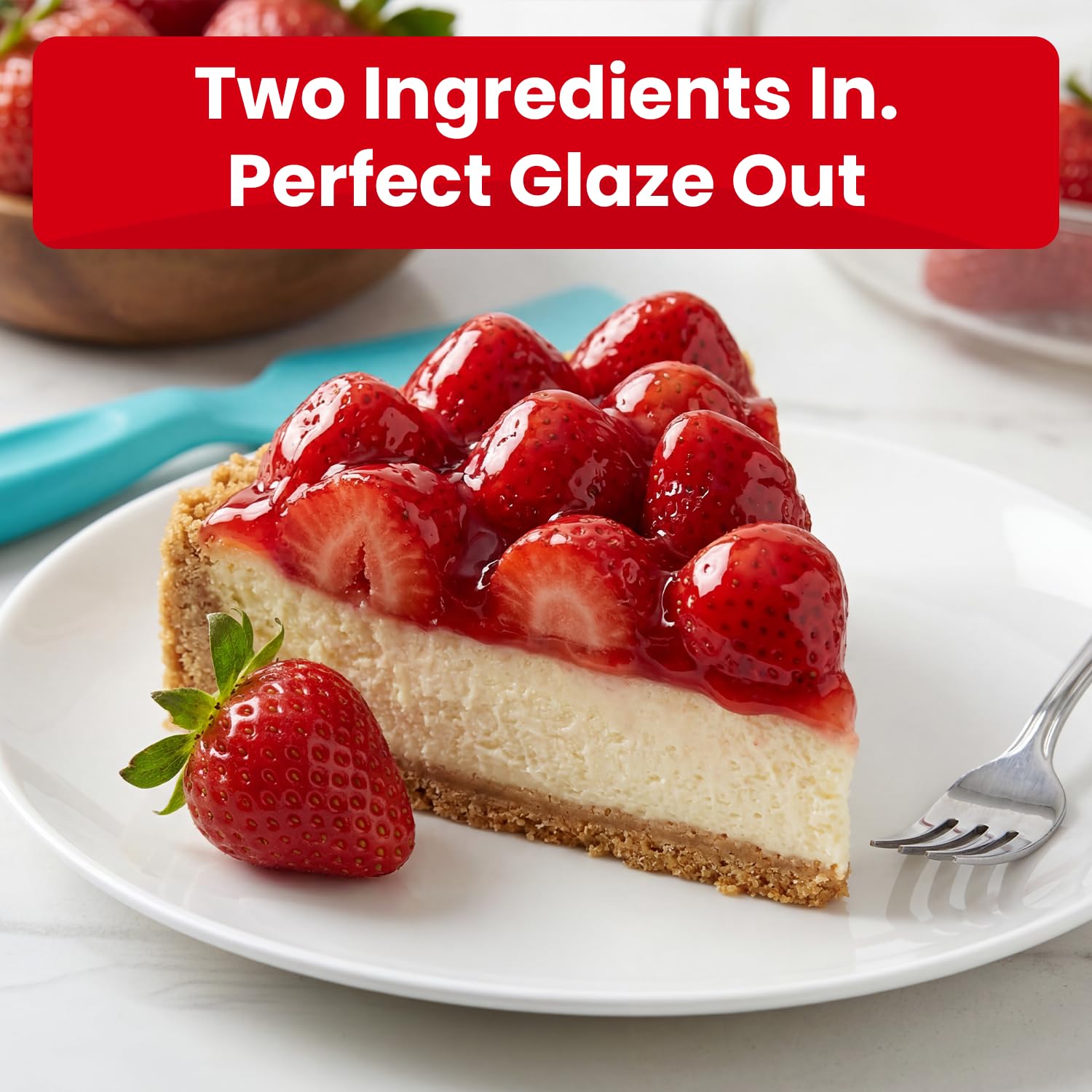 Concord Foods glaze texture close-up showing glossy strawberry finish