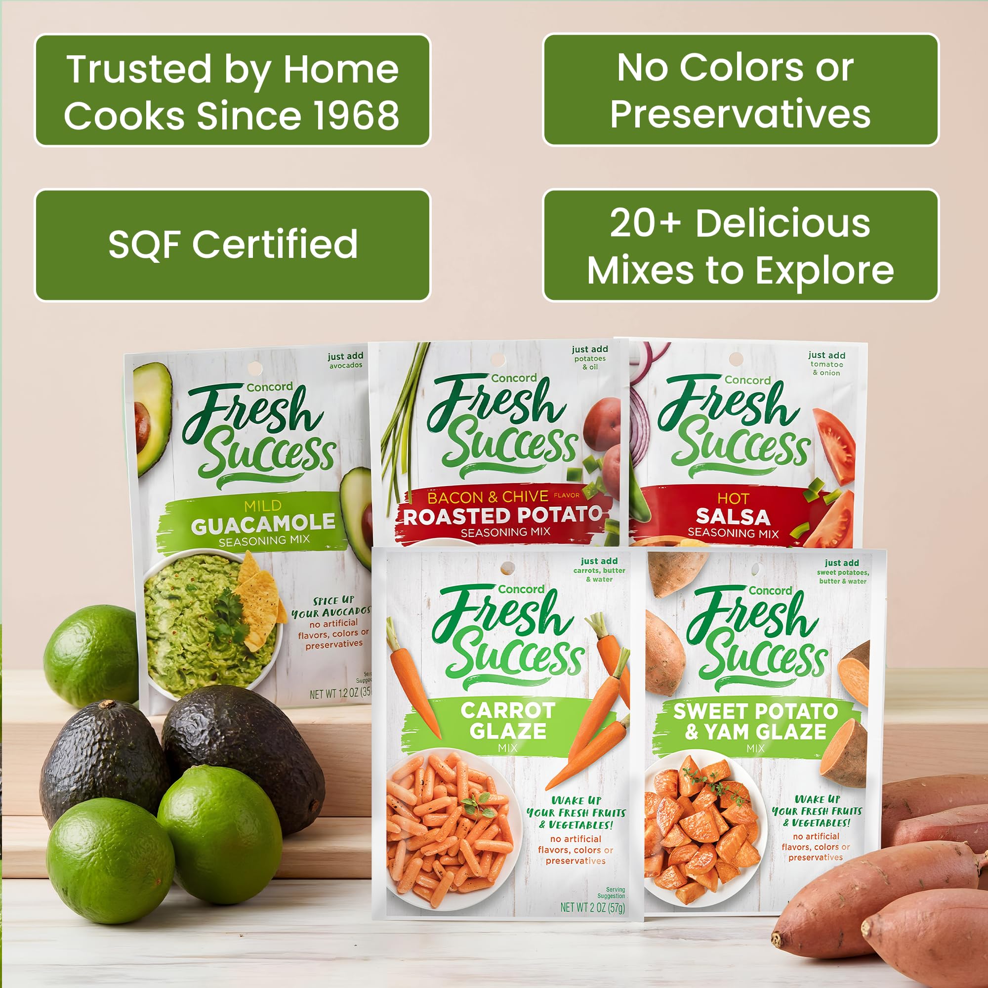 Concord Foods ingredient label close-up highlighting no artificial additives