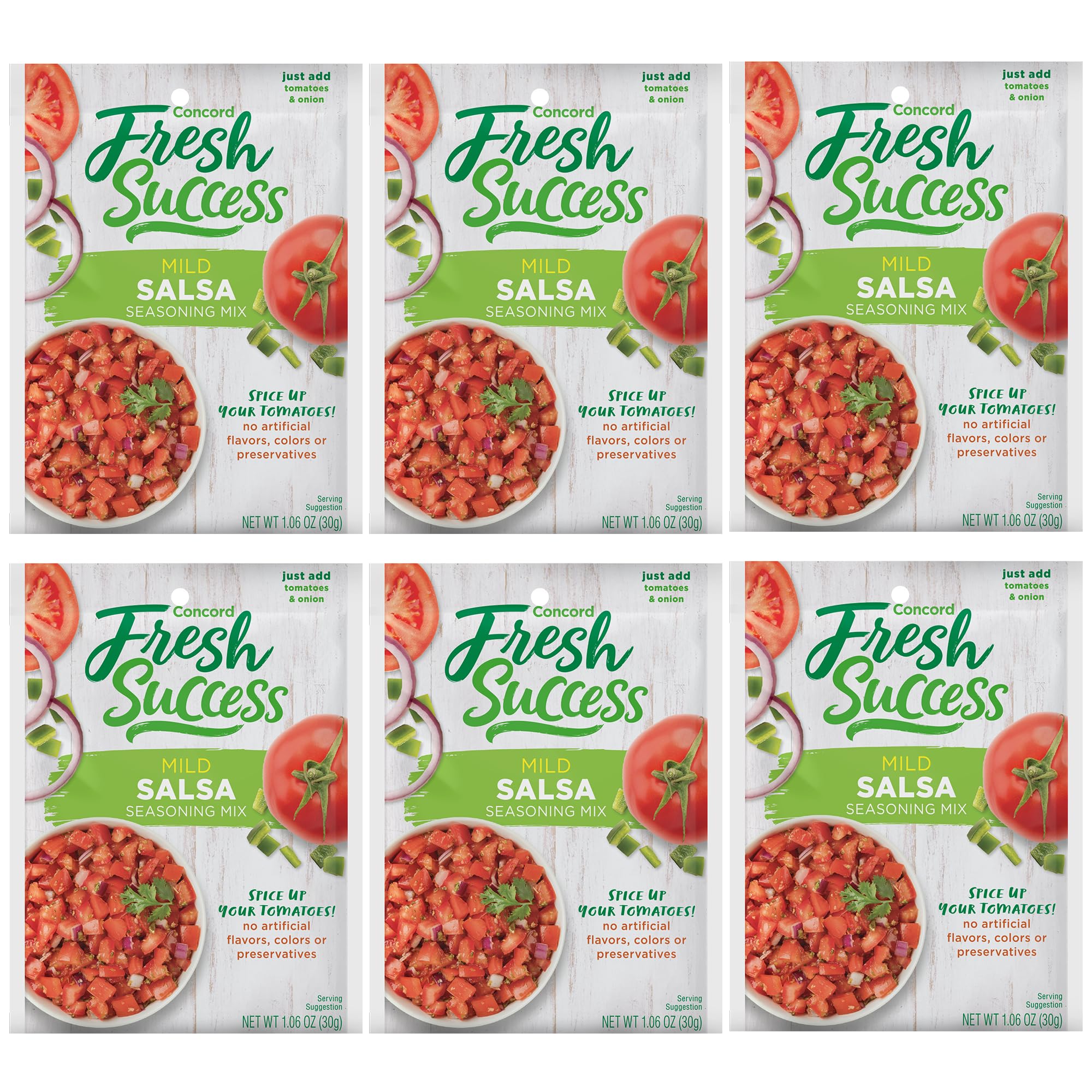 Concord Foods front packaging showing six pouches and convenience