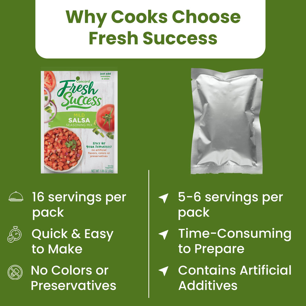 Concord Foods salsa spooned over tacos for added fresh flavor