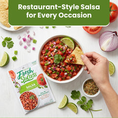 Concord Foods salsa paired with tortilla chips for party dipping