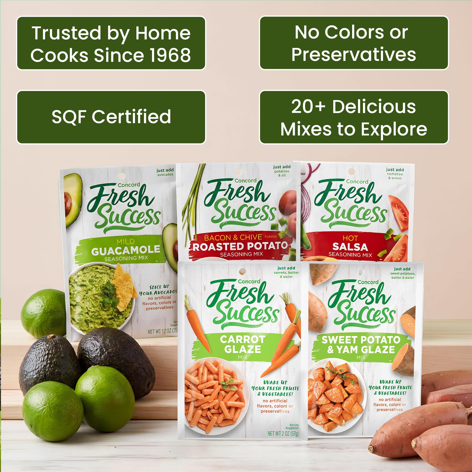 family-style dinner table with cooked greens seasoned by Concord Foods for a comforting side dish