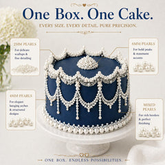 Confect decorated cupcake with white pearls creating frosty look