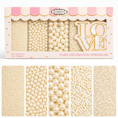 Confect front packaging showing mixed sprinkles and jar for easy topping