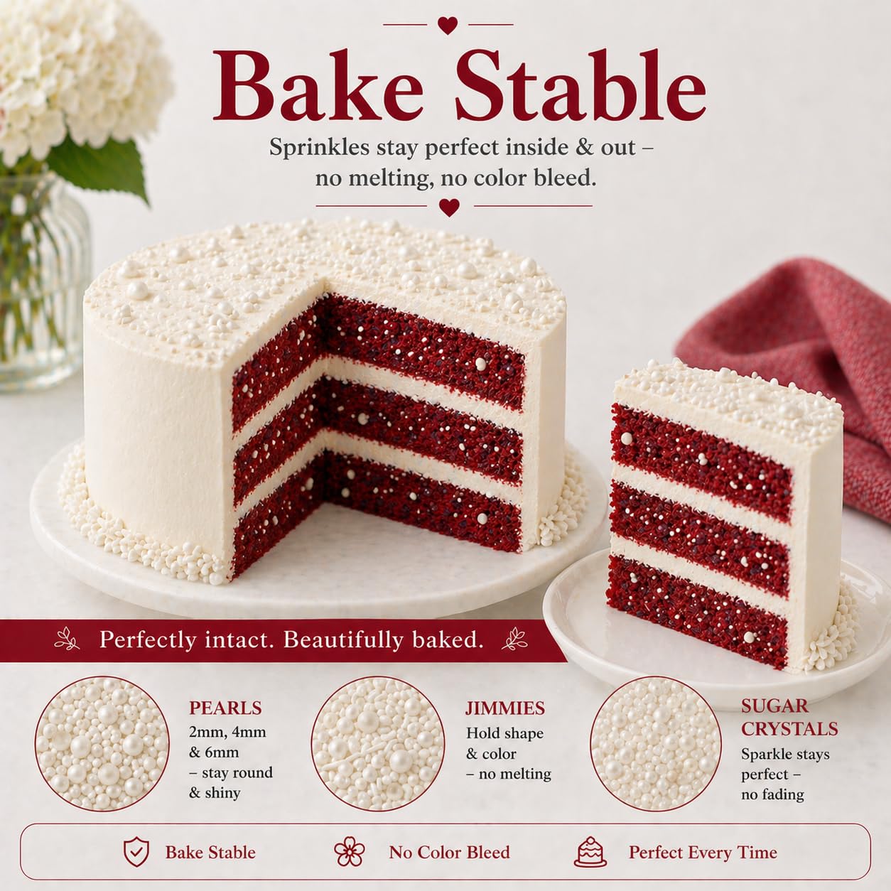 Confect sprinkles used on party table creating seasonal celebration flair