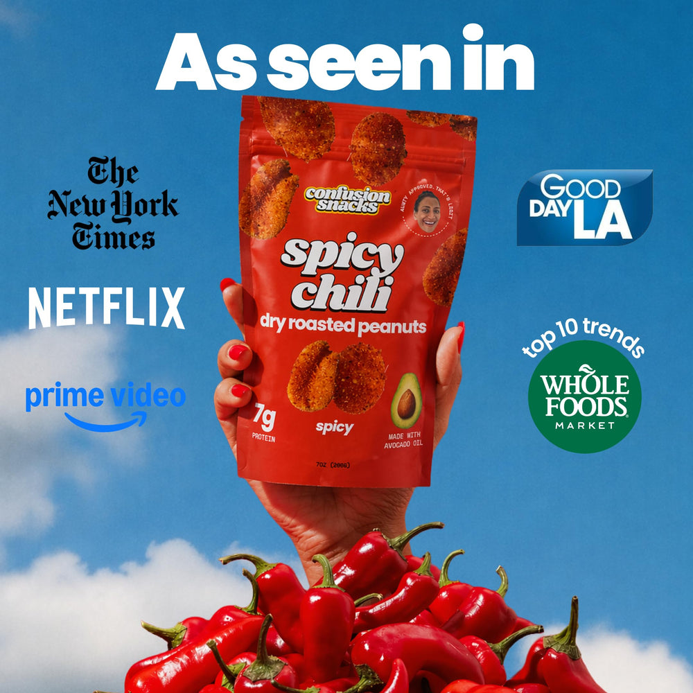 Confusion Snacks ingredients display with spices to highlight single-origin flavor