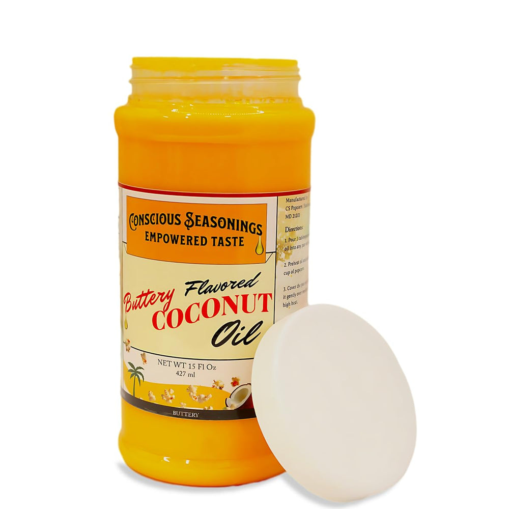 CONSCIOUS SEASONINGS close-up texture of semi-solid coconut oil for easy measuring