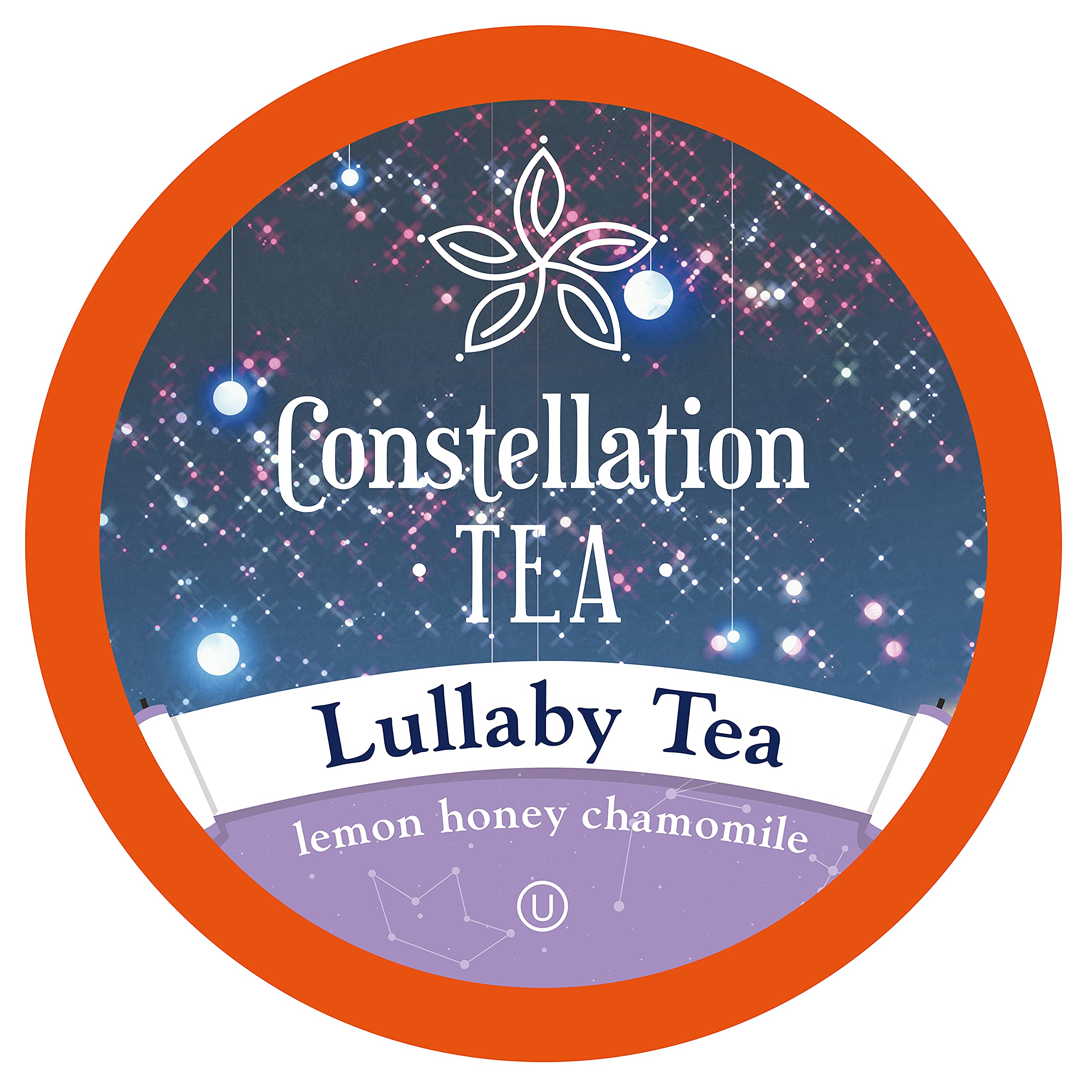 Constellation Tea front packaging showing 40 pods and calming design benefit