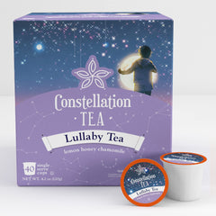 Constellation Tea single pod close-up showing pod texture and easy-brew benefit