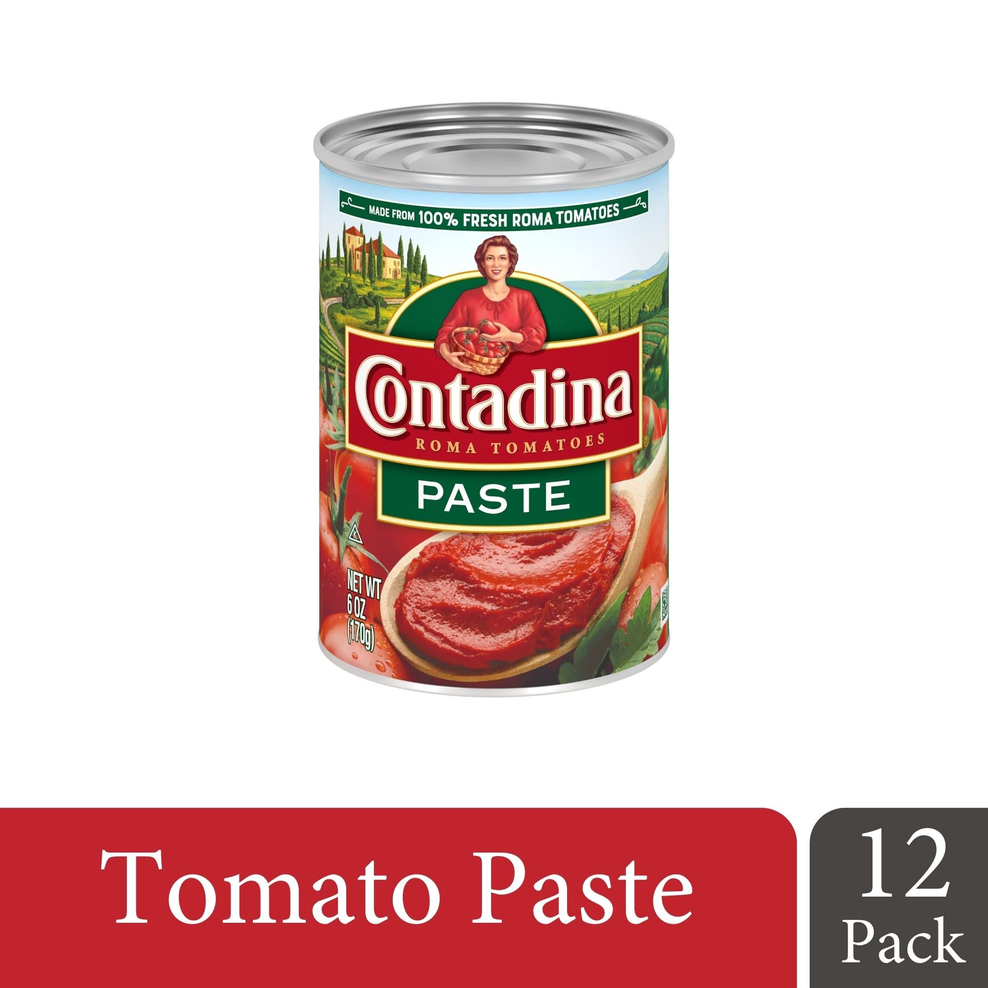 Contadina single can label closeup showing brand and quality