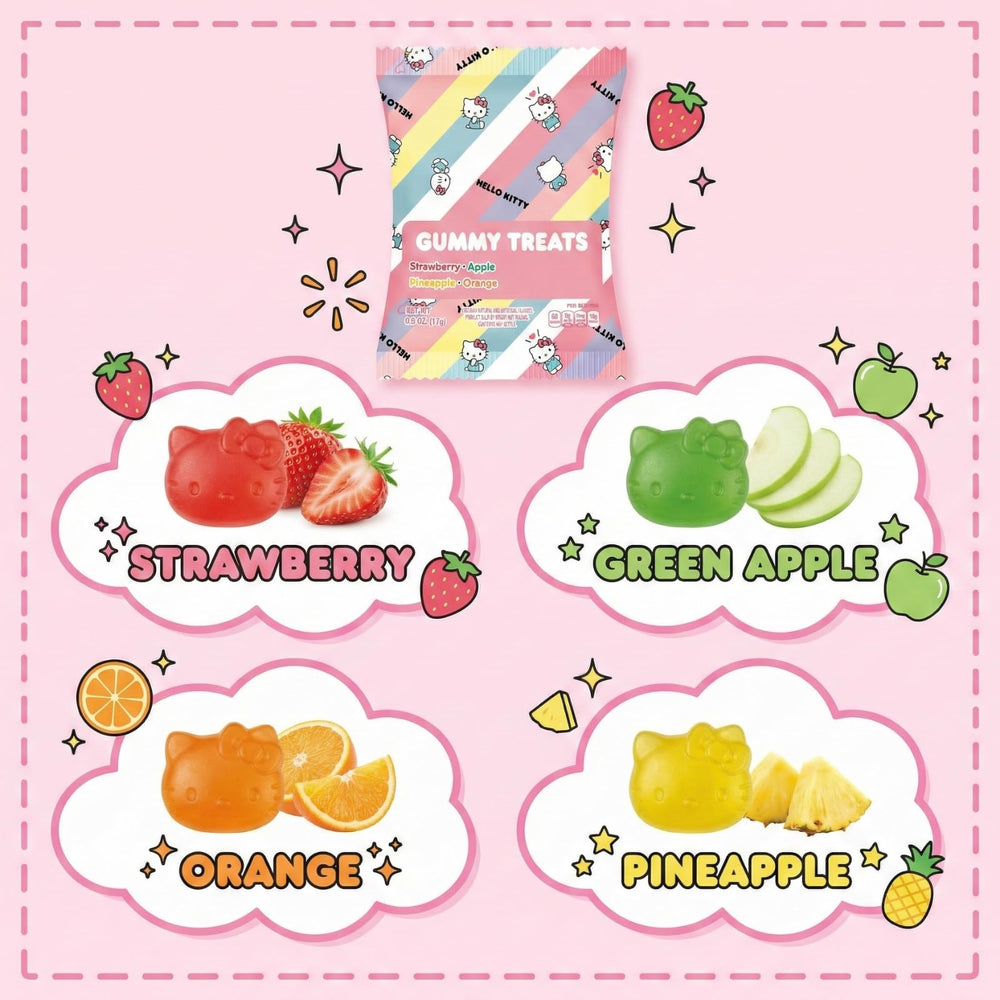 Cookie Dough Bites individually wrapped Hello Kitty gummy showing hygienic convenience