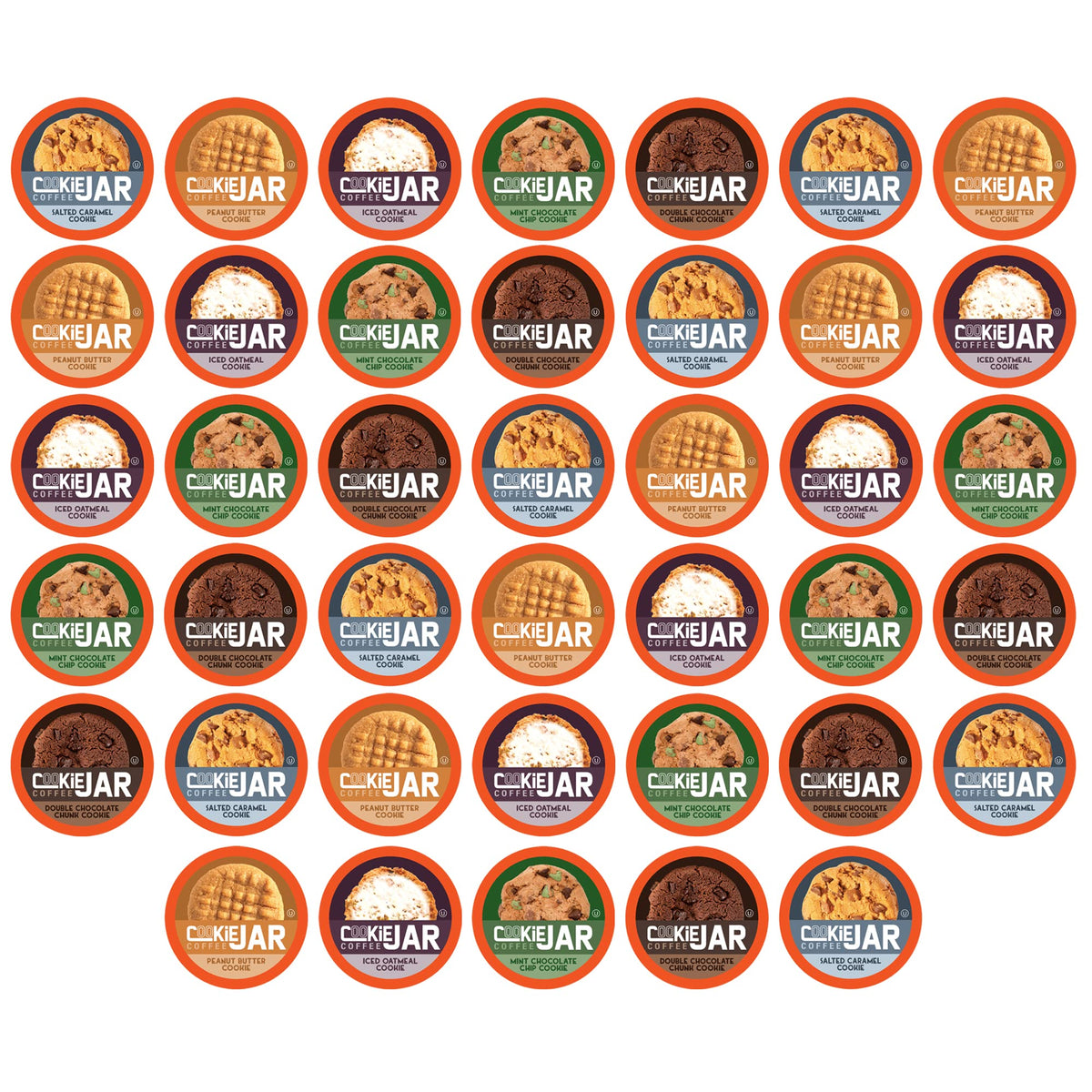 Cookie Jar front packaging showing 40-count variety pack and flavor labels for easy choice