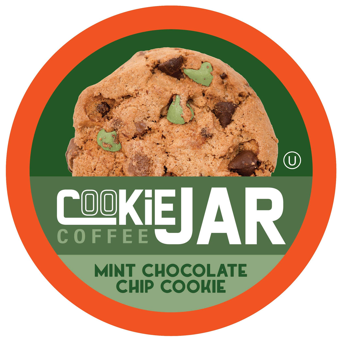 Cookie Jar front packaging showing mint chocolate chip pods and benefits