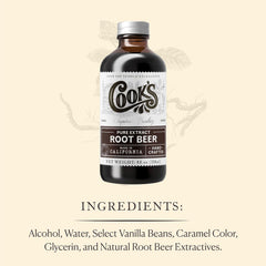COOK'S amber glass bottle detail highlighting cap and light-protecting design benefit