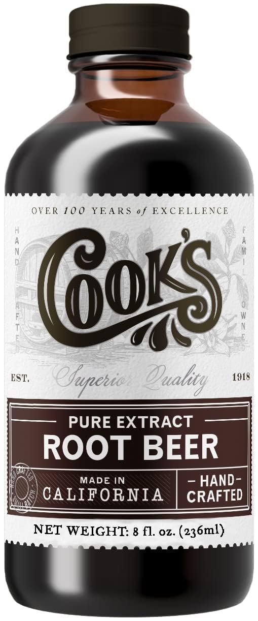 COOK'S front packaging amber bottle showing label and resealable cap for freshness