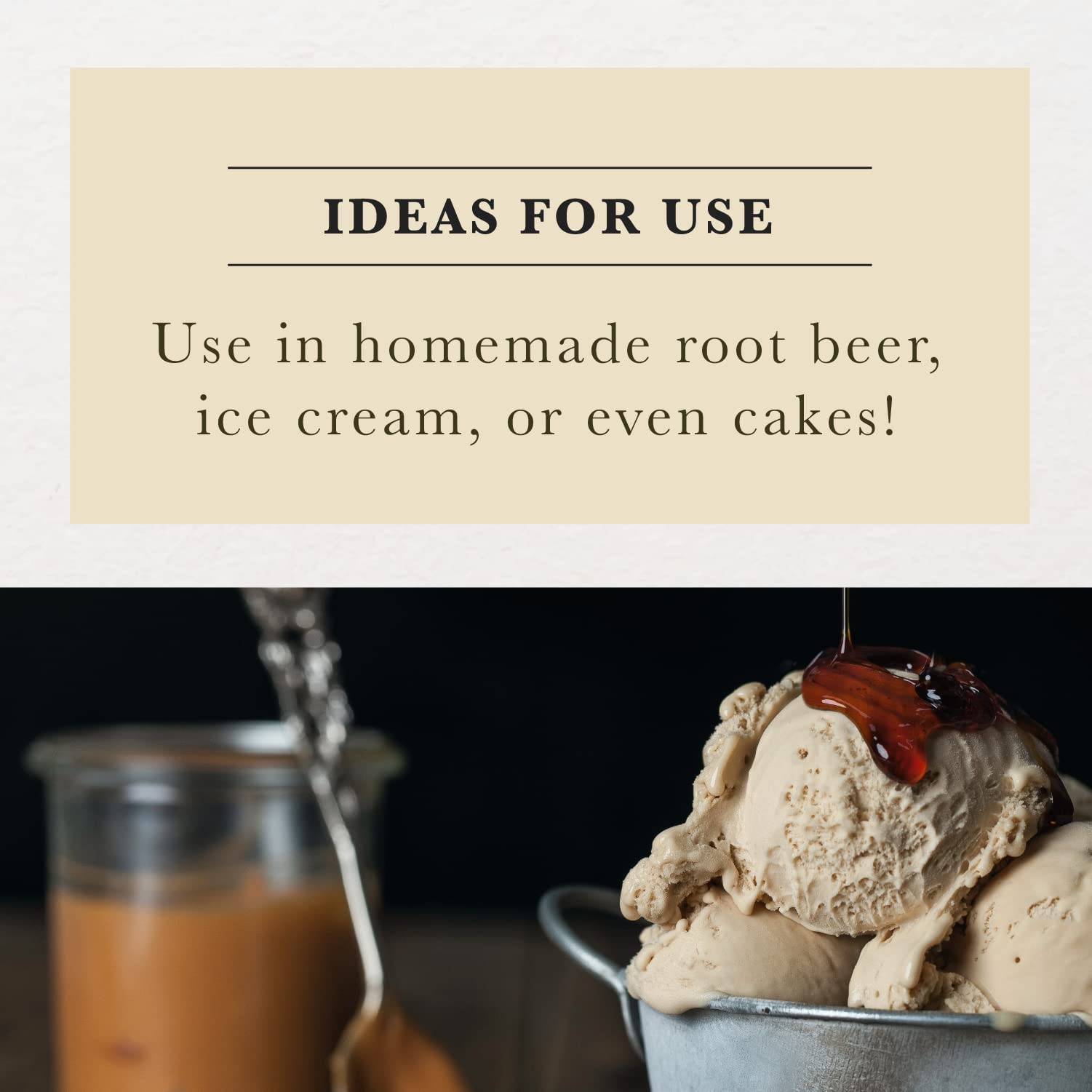 COOK'S bottle held in hand showing 8 oz scale and easy home-portioning benefit