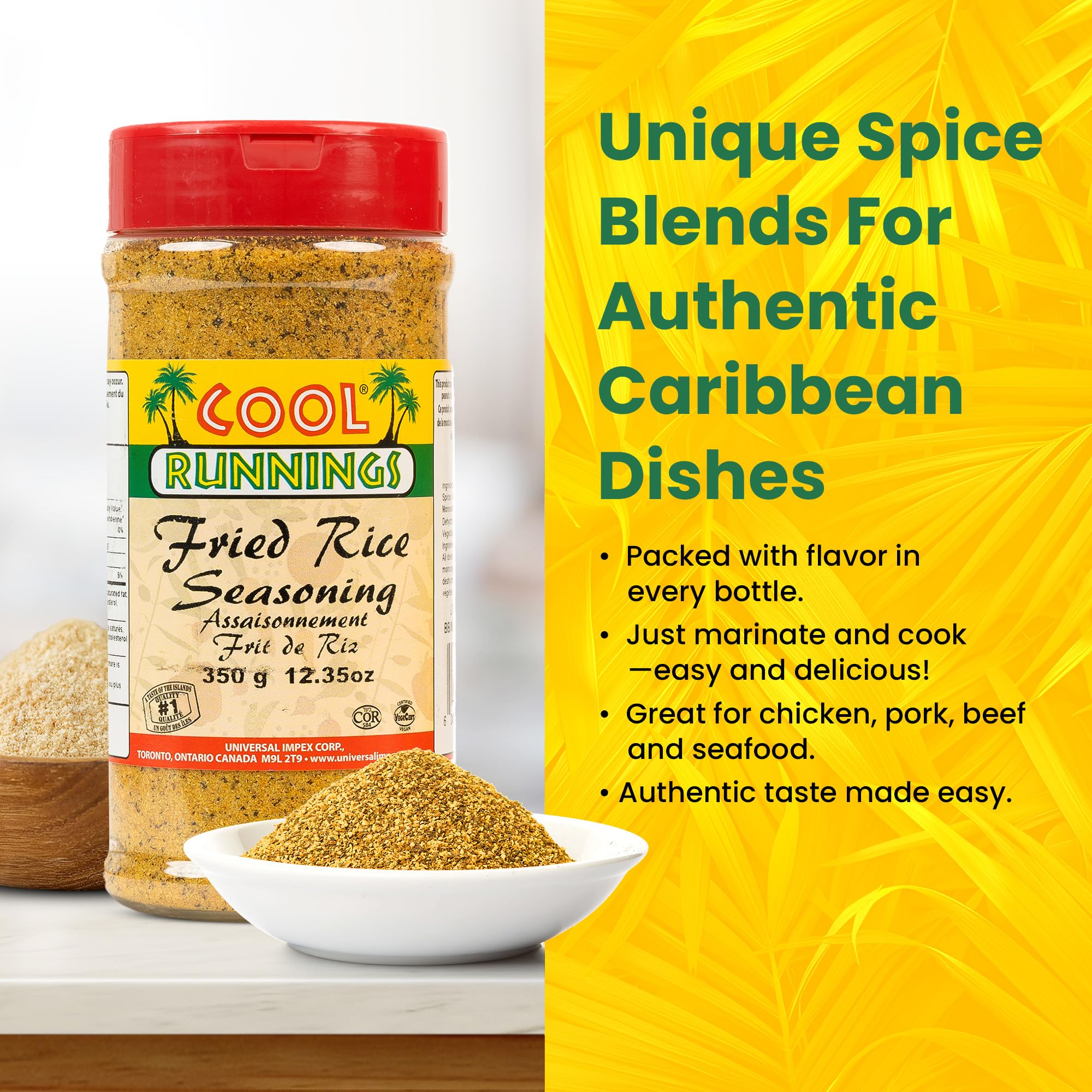 Cool Runnings spoonful of seasoning closeup highlighting texture and easy use