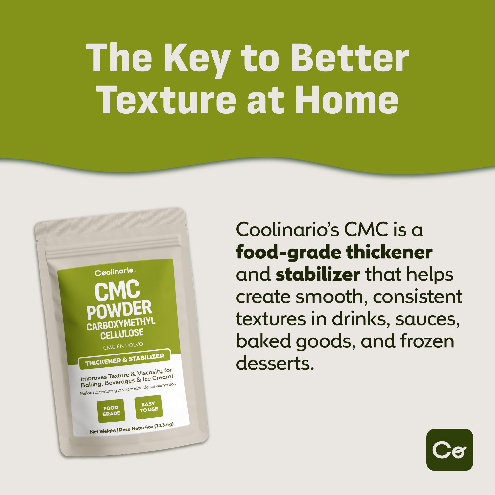 Coolinario powder close-up texture view highlighting fine particles for smooth blending