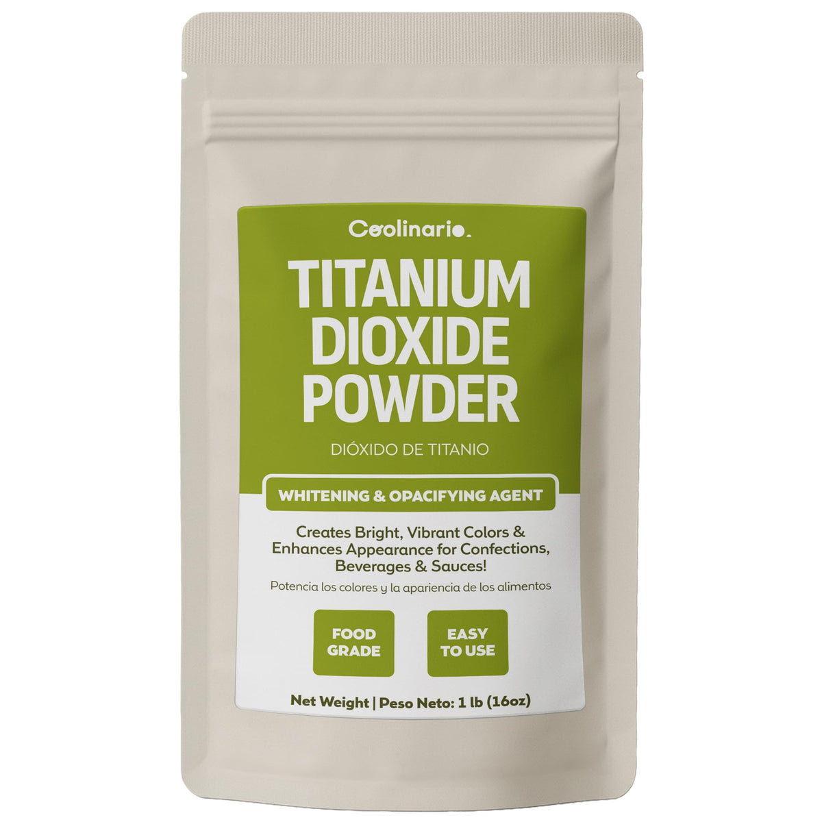 Coolinario front packaging 1 lb showing product and clear label for easy identification