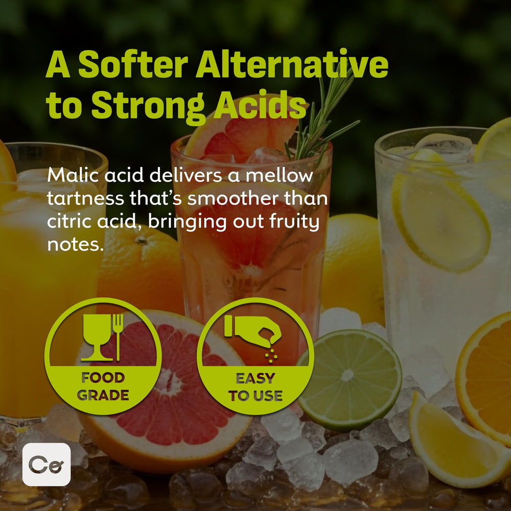 Coolinario malic acid dissolving in water to illustrate simple mixing and even distribution