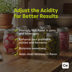 Coolinario malic acid weighed on kitchen scale to emphasize accurate dosing control