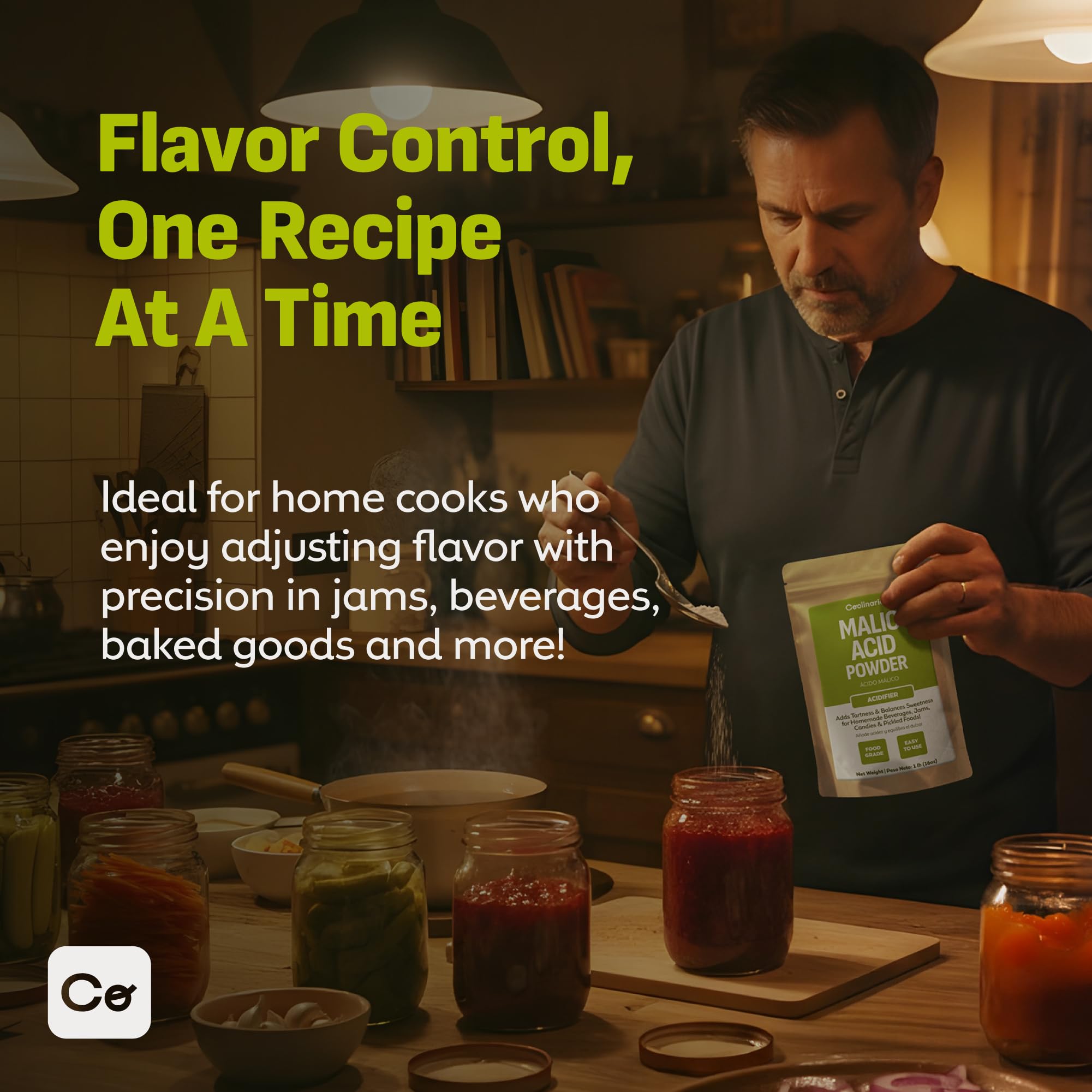 Coolinario malic acid used in a cider glass enhancing apple flavor and tart balance