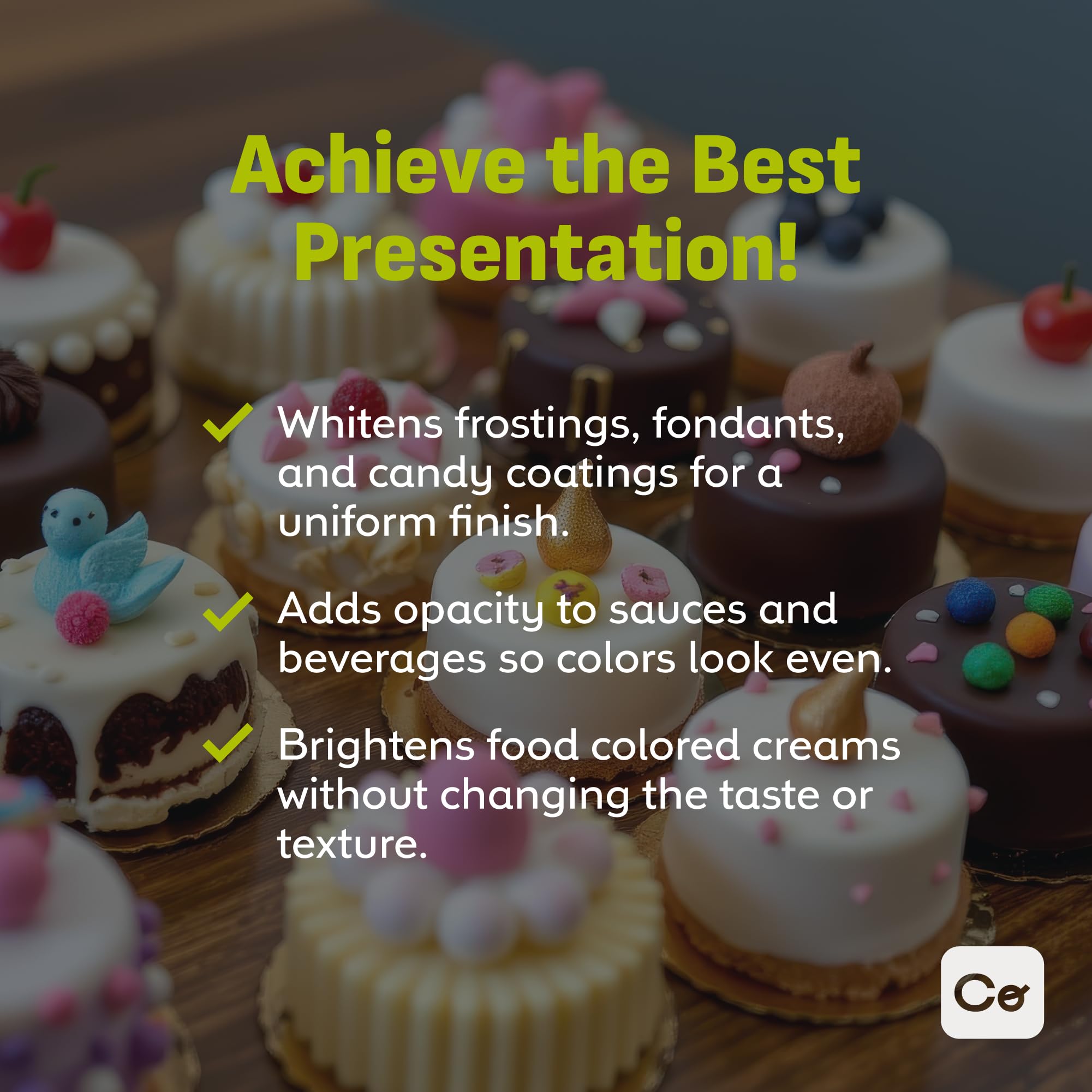 Coolinario used on frosted cake showing bright white finish for decorating