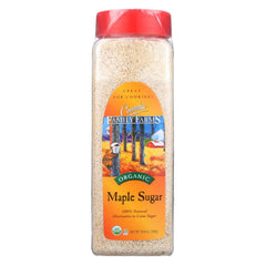 Coombs Family Farms maple sugar front packaging showing organic label and natural sweetness benefit