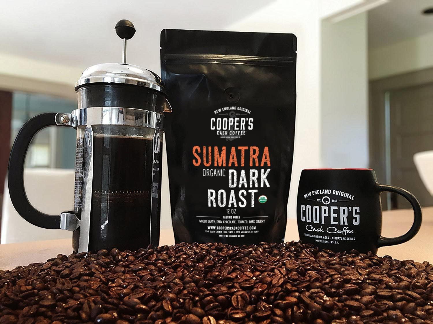 Cooper's Cask beans being used in a pour-over, demonstrating clarity and flavor
