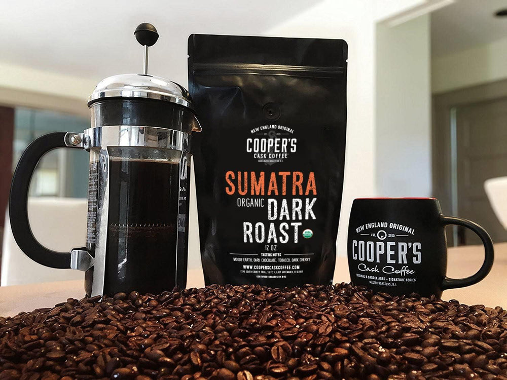 Cooper's Cask beans being used in a pour-over, demonstrating clarity and flavor