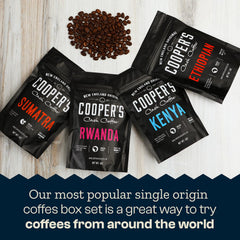 Cooper's Cask Sumatra dark beans close-up highlighting rich roast and bold flavor
