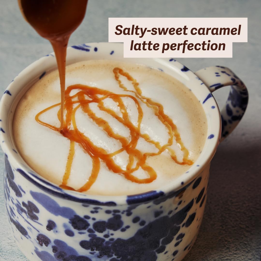 Coop's spoon with caramel displaying velvety texture for easy spreading