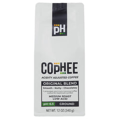 COpHEE bag label showing printed pH readout for transparency and consistency