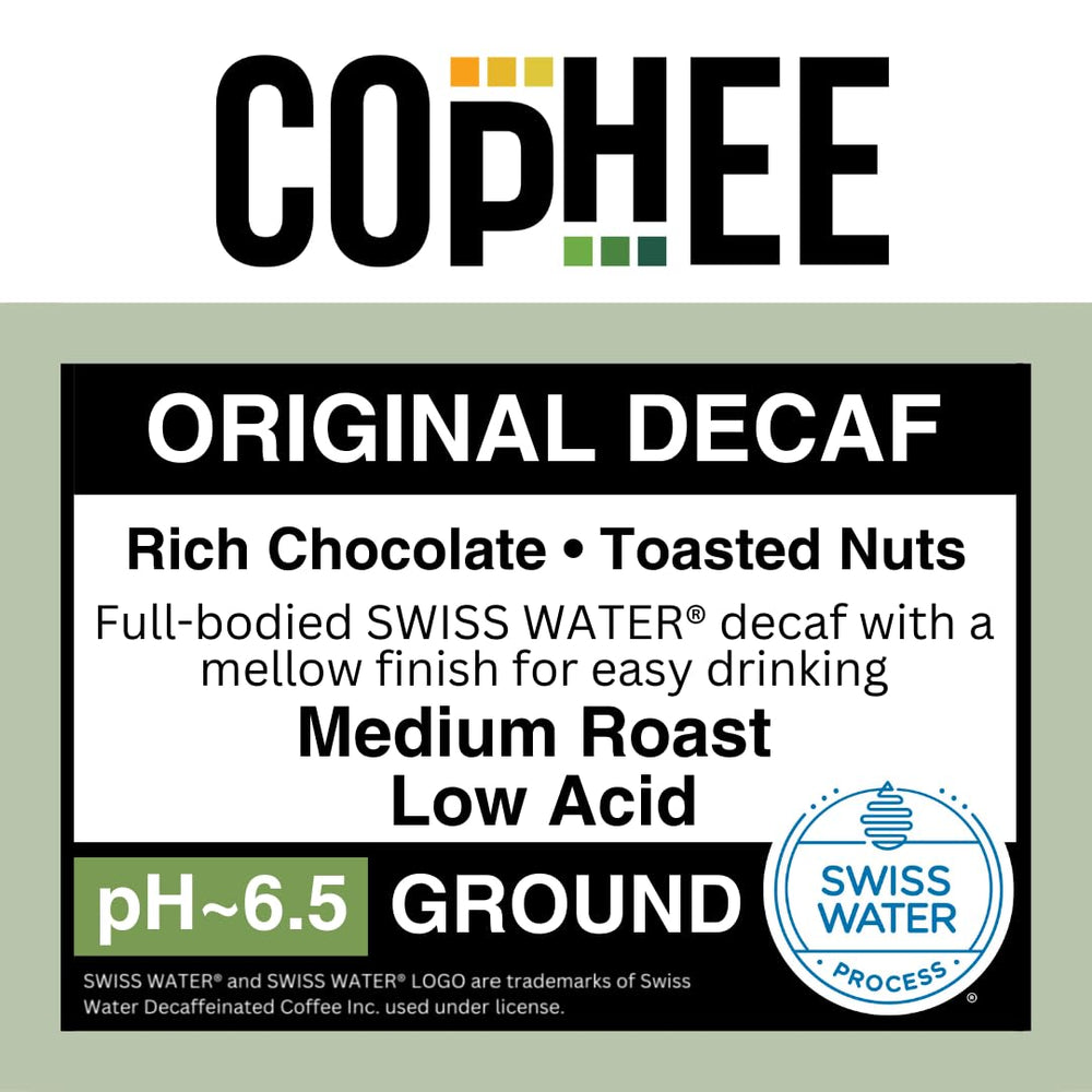 COpHEE close-up of ground coffee texture highlighting smoothness benefit